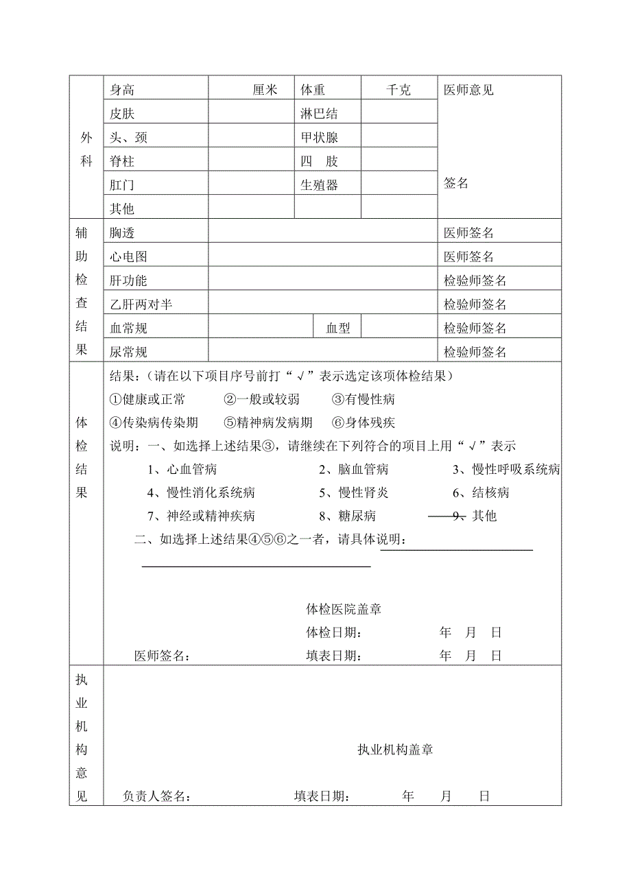 陕西护士执业注册健康体检表.doc_第2页