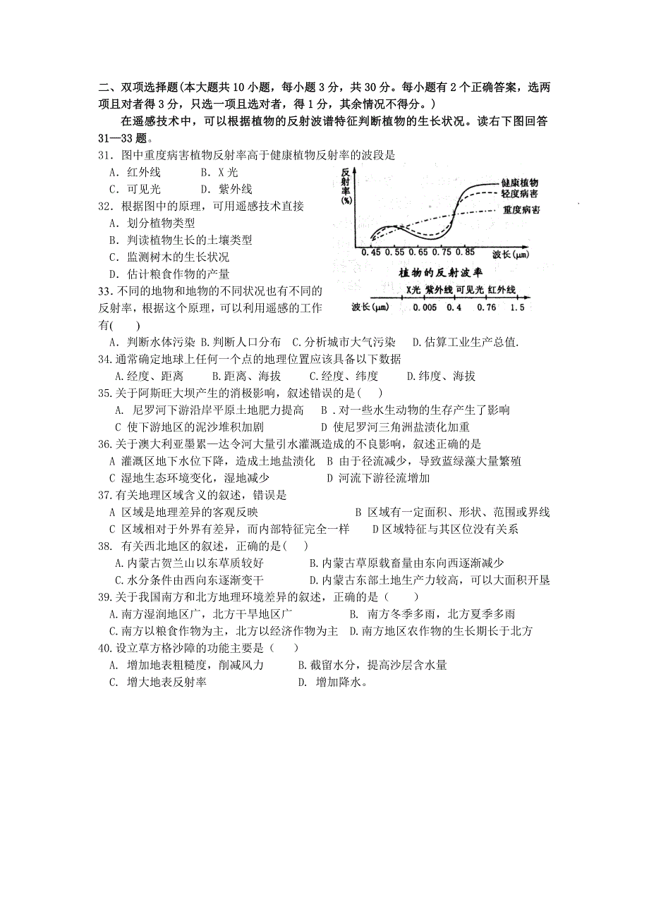 高二地理综合试题试题必修_第4页