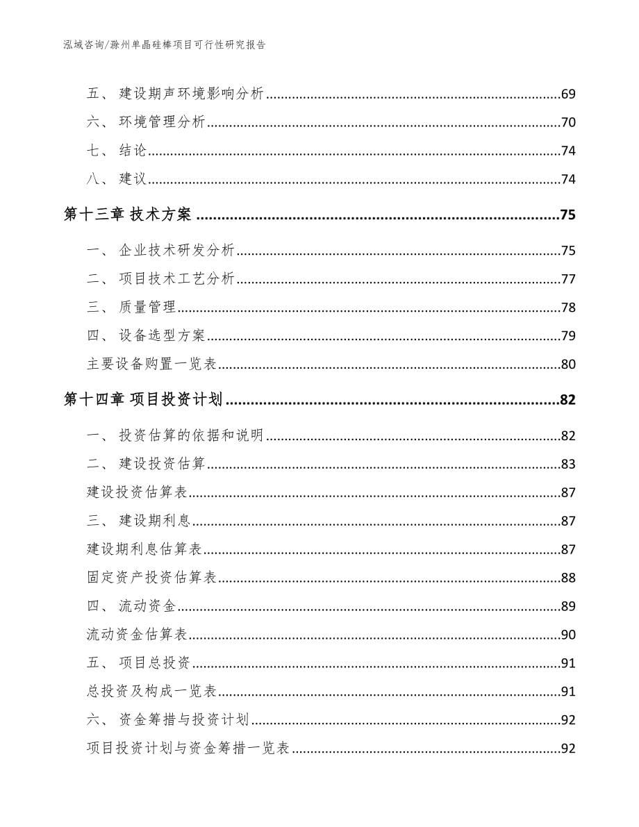 滁州单晶硅棒项目可行性研究报告模板_第5页