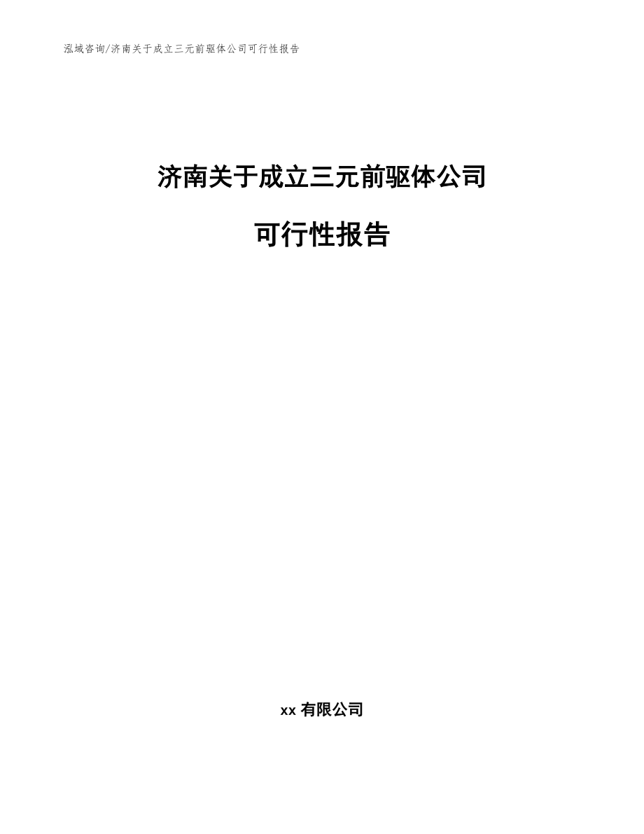 济南关于成立三元前驱体公司可行性报告参考模板_第1页