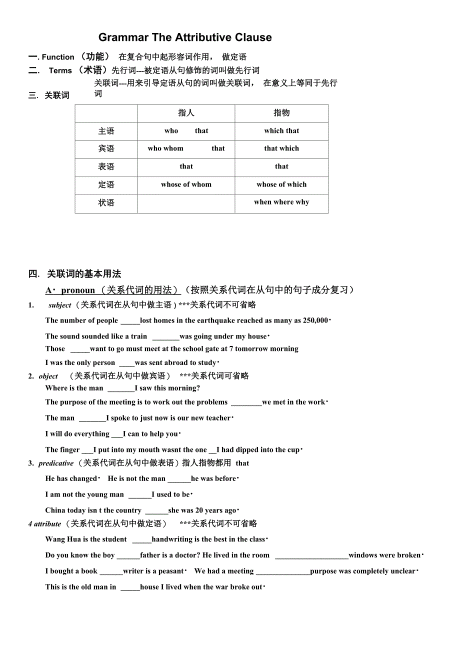 定语从句语法说明_第1页