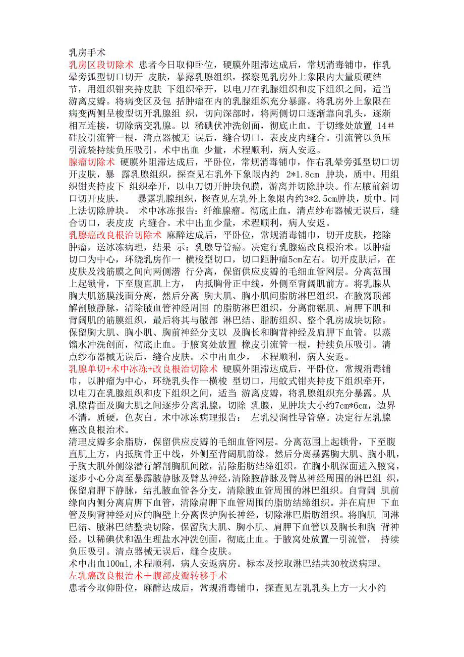 普外科常见手术记录模版_第1页