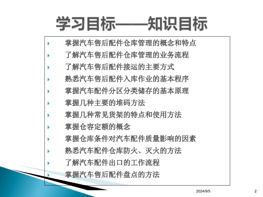 汽车售后配件仓储管理课件_第2页