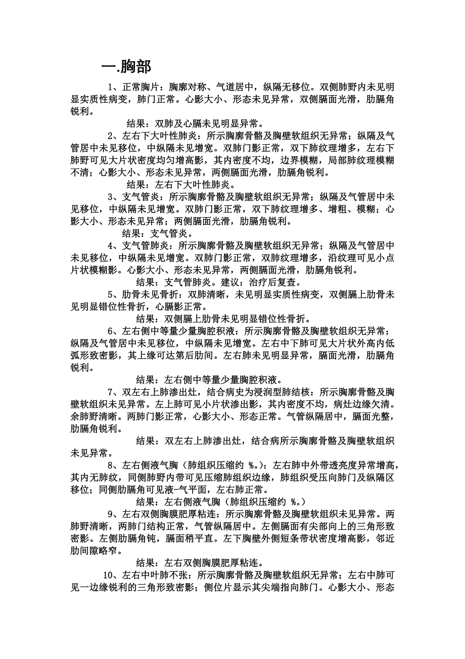 医院X线诊断报告模板_第1页