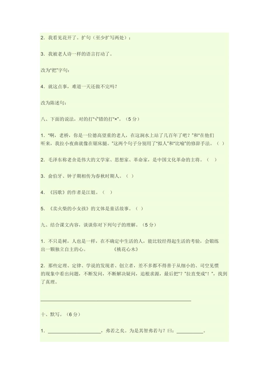 小学六年级语文复习资料_第3页