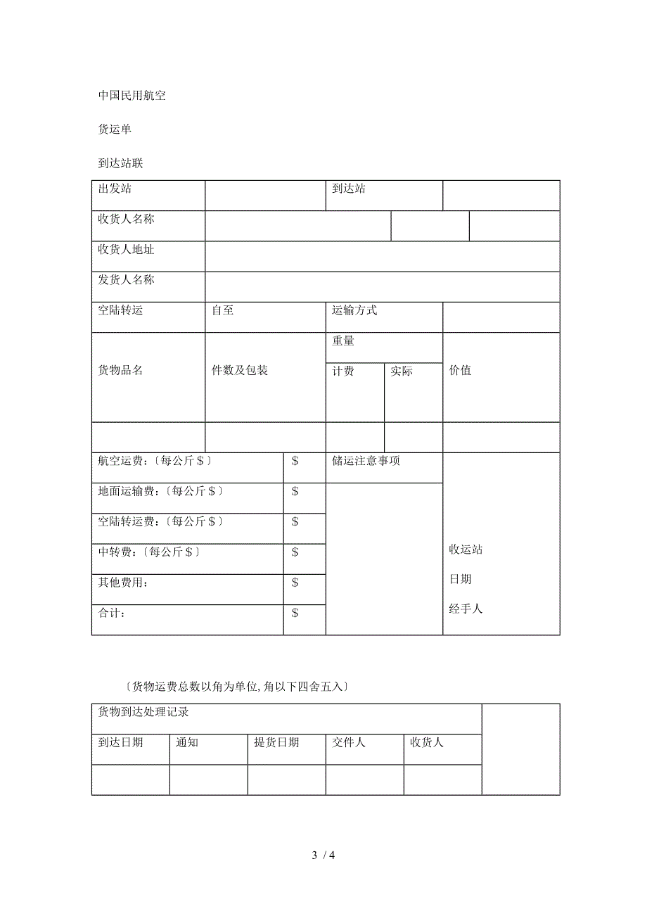 中国民用航空货运记录单_第3页