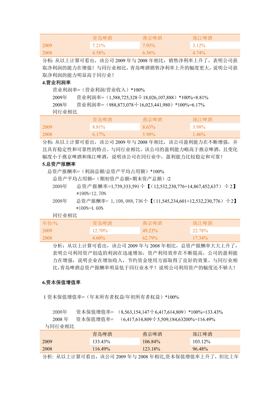 青岛啤酒利润表分析_第4页