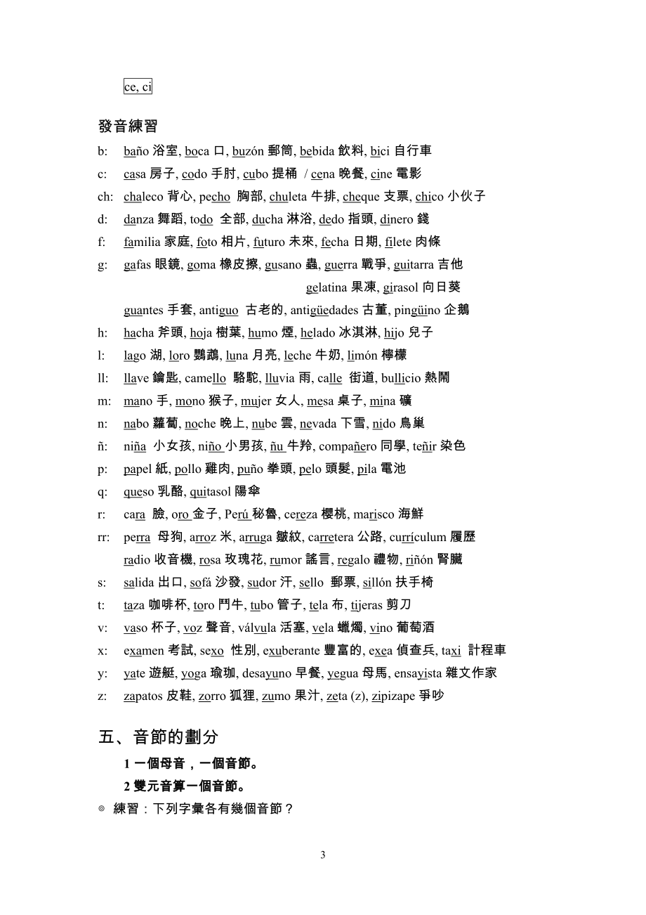 大一西班牙语文法100上学期讲义_第3页