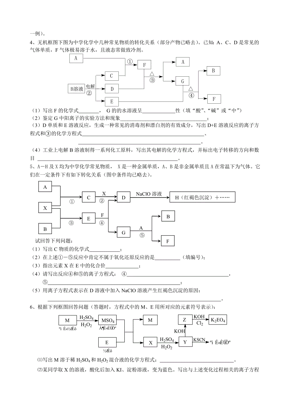 高中化学无机推断试题(附答案)_第2页