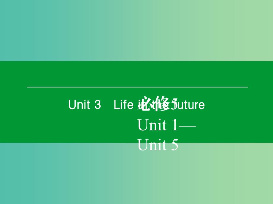 高考英语一轮复习 Unit3 Life in the future课件 新人教版必修5.ppt_第1页