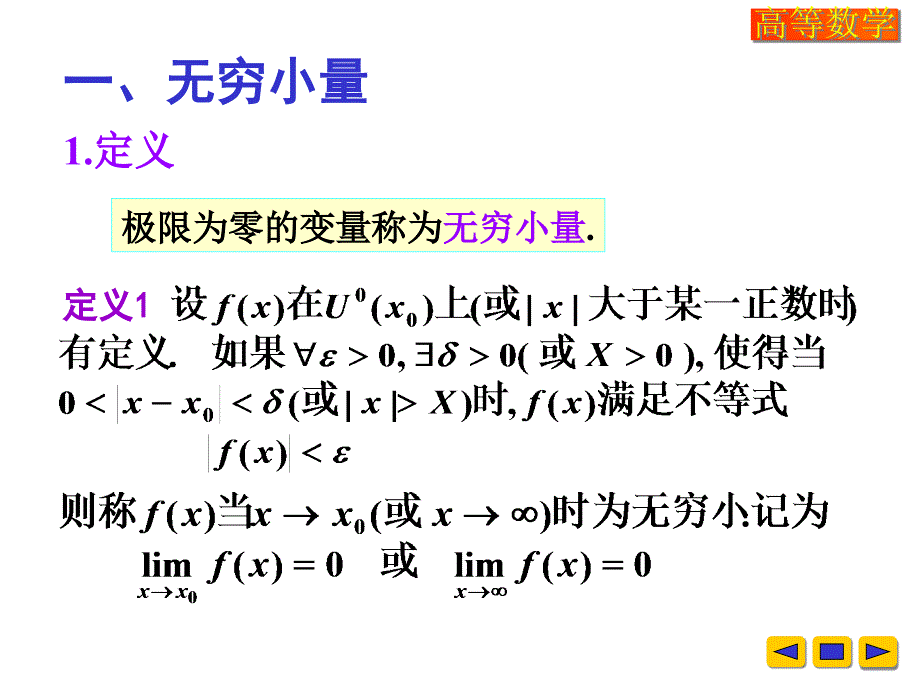 高等数学课件：w-1-6无穷小量与无穷大量_第2页