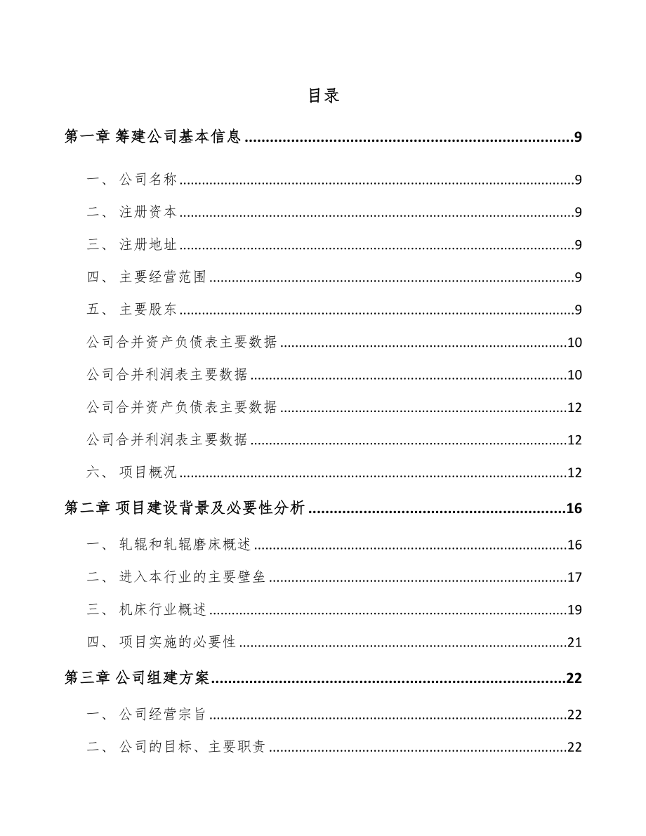 西安关于成立数控轧辊磨床公司可行性研究报告_第2页