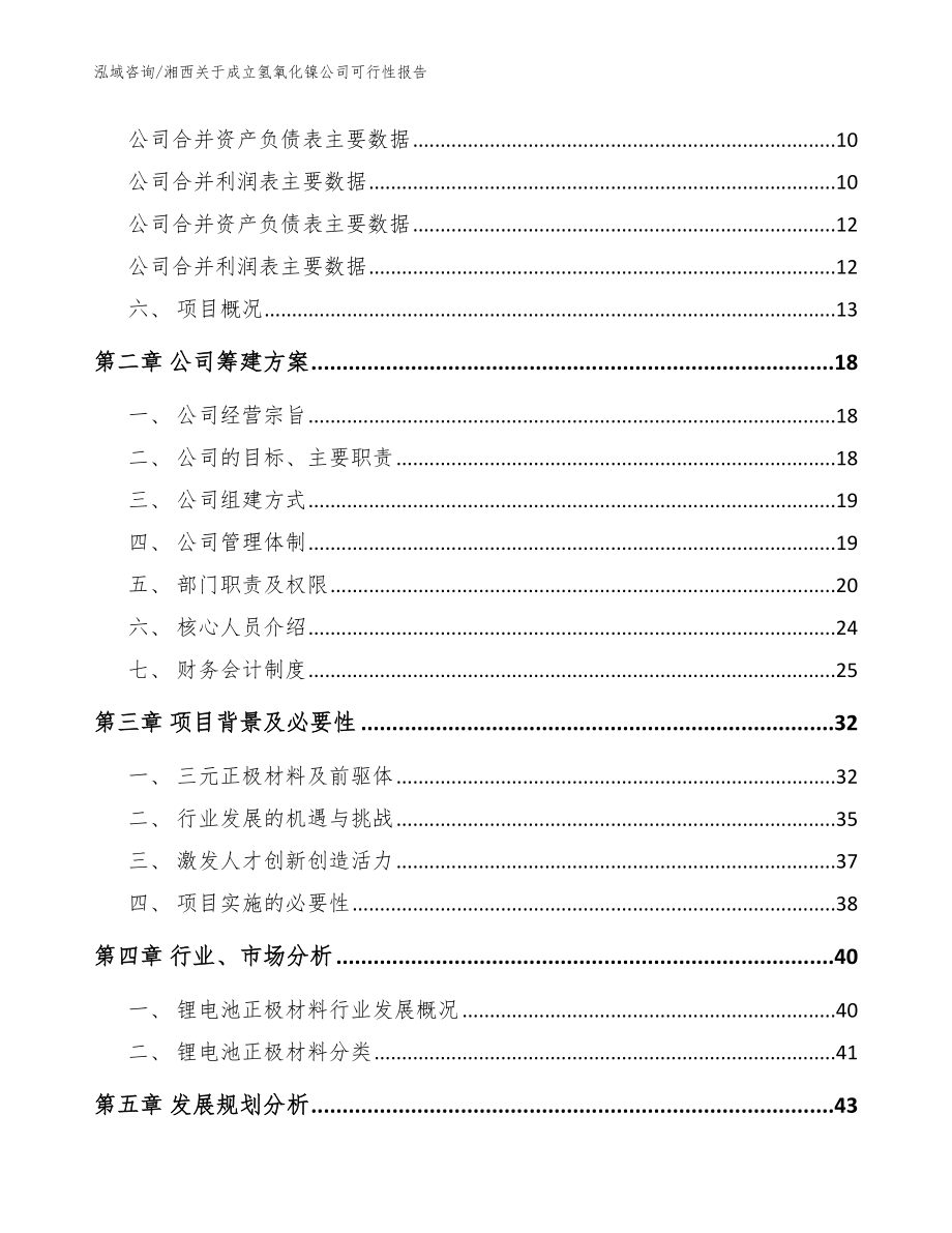 湘西关于成立氢氧化镍公司可行性报告（参考范文）_第4页