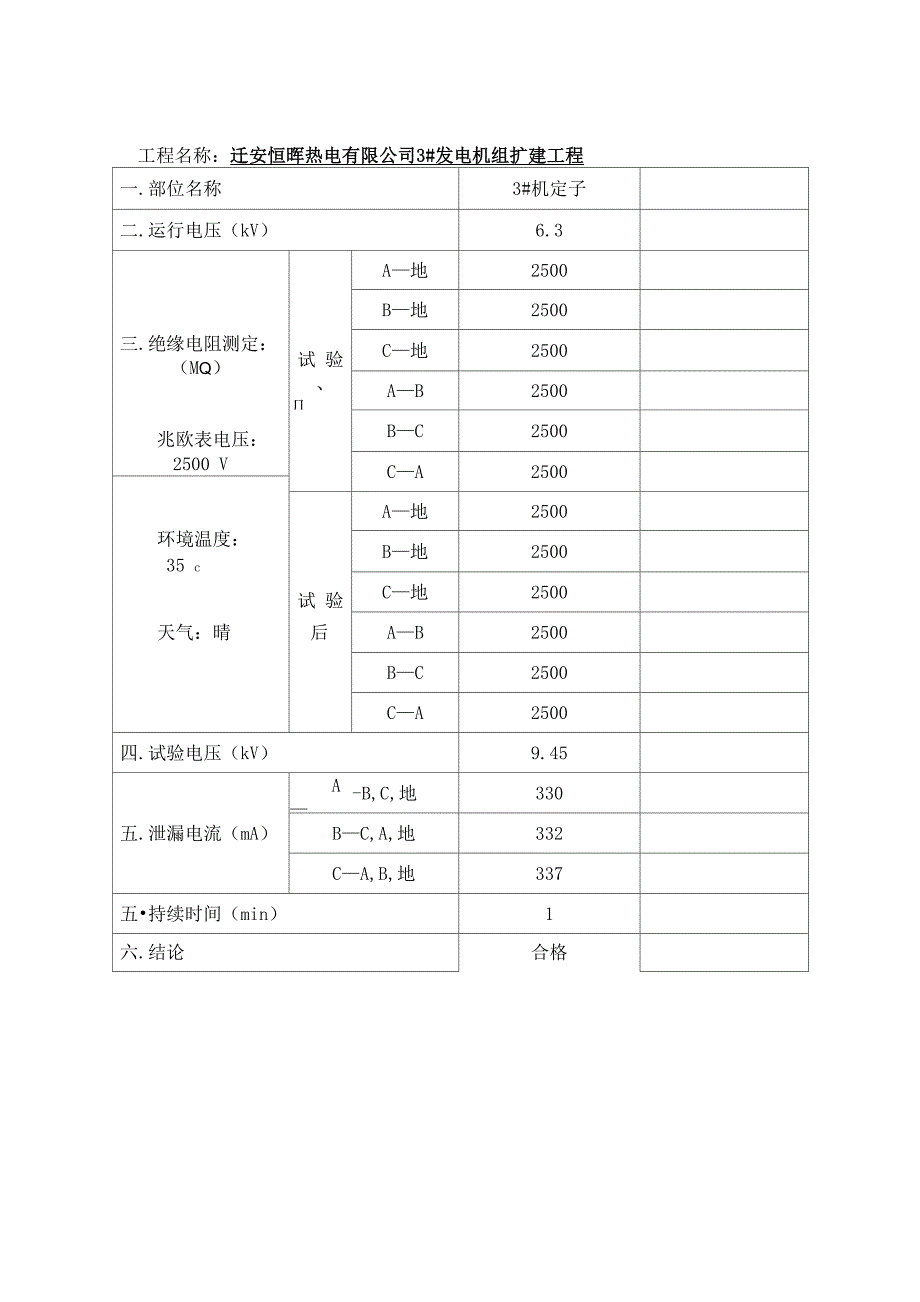 系统交流工频耐压试验记录_第2页