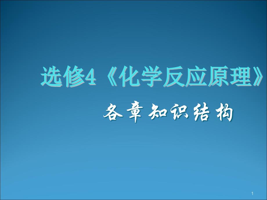 选修4化学反应原理各章知识结构ppt课件_第1页