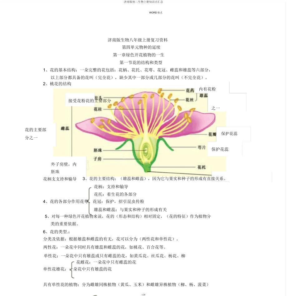 济南版初二生物上册知识点汇总.docx_第1页