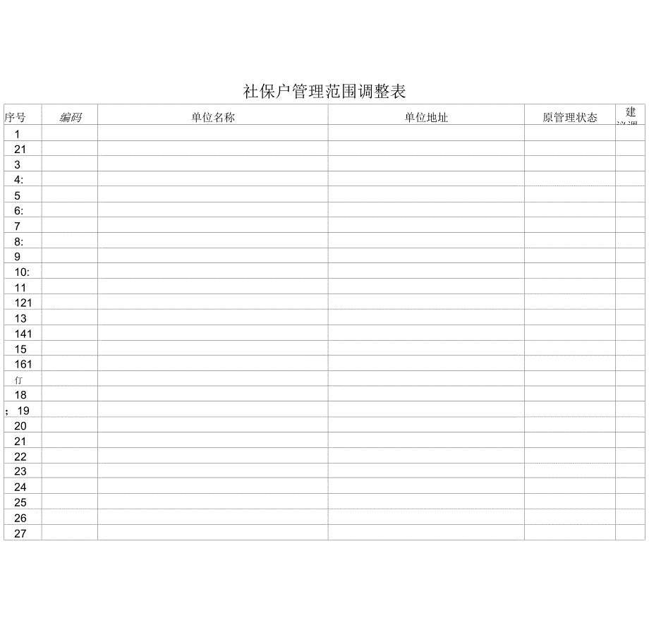 社保户管理范围调整表_第1页