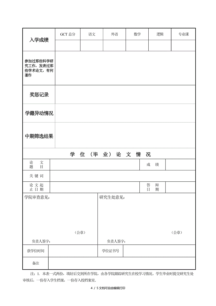 淮北师范大学硕士研究生学籍表_第4页