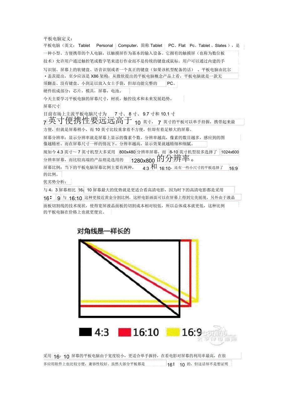 平板电脑定义及屏幕详解_第1页