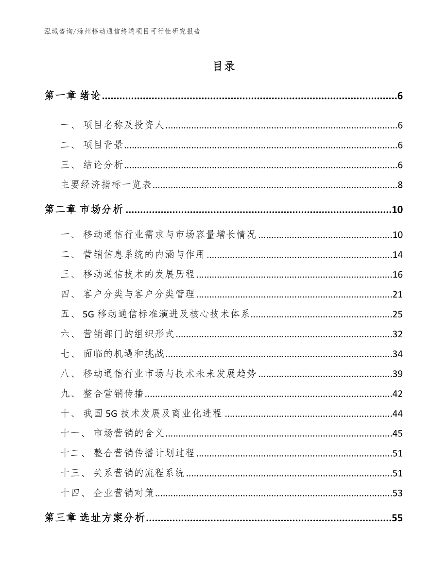 滁州移动通信终端项目可行性研究报告模板_第2页