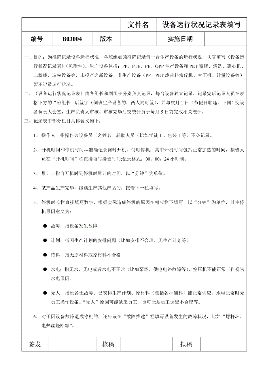 b3003填写设备运行状况表的规定(精品)_第1页