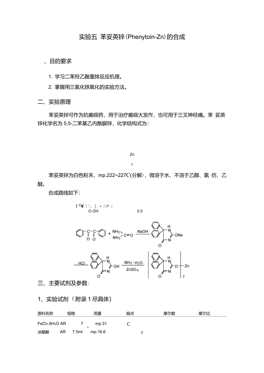 苯妥英锌(Phenytoin-Zn)的合成(含机理)_第1页