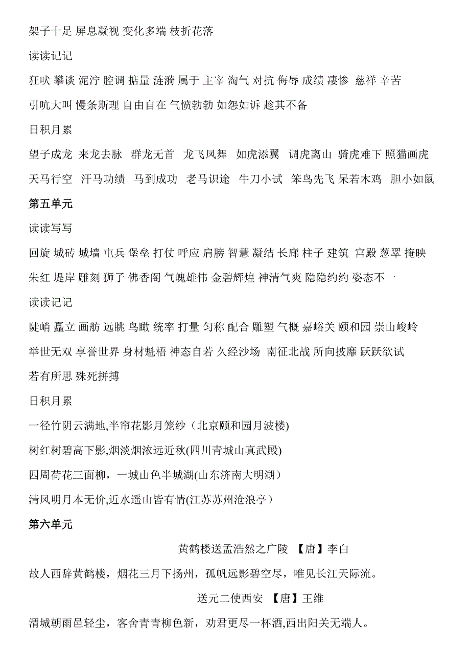 人教版四年级语文上下册词语盘点和日积月累_第3页