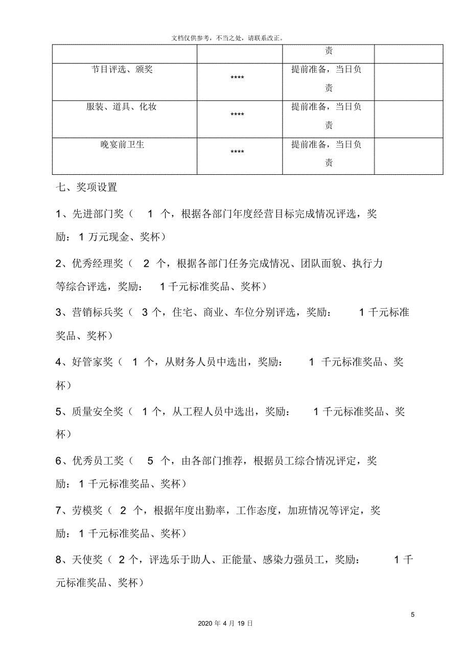 房地产公司年会方案流程安排_第5页