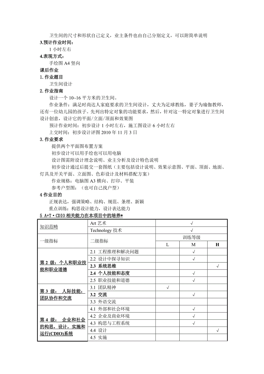 建筑NAAHD卫生间设计项目任务书_第2页