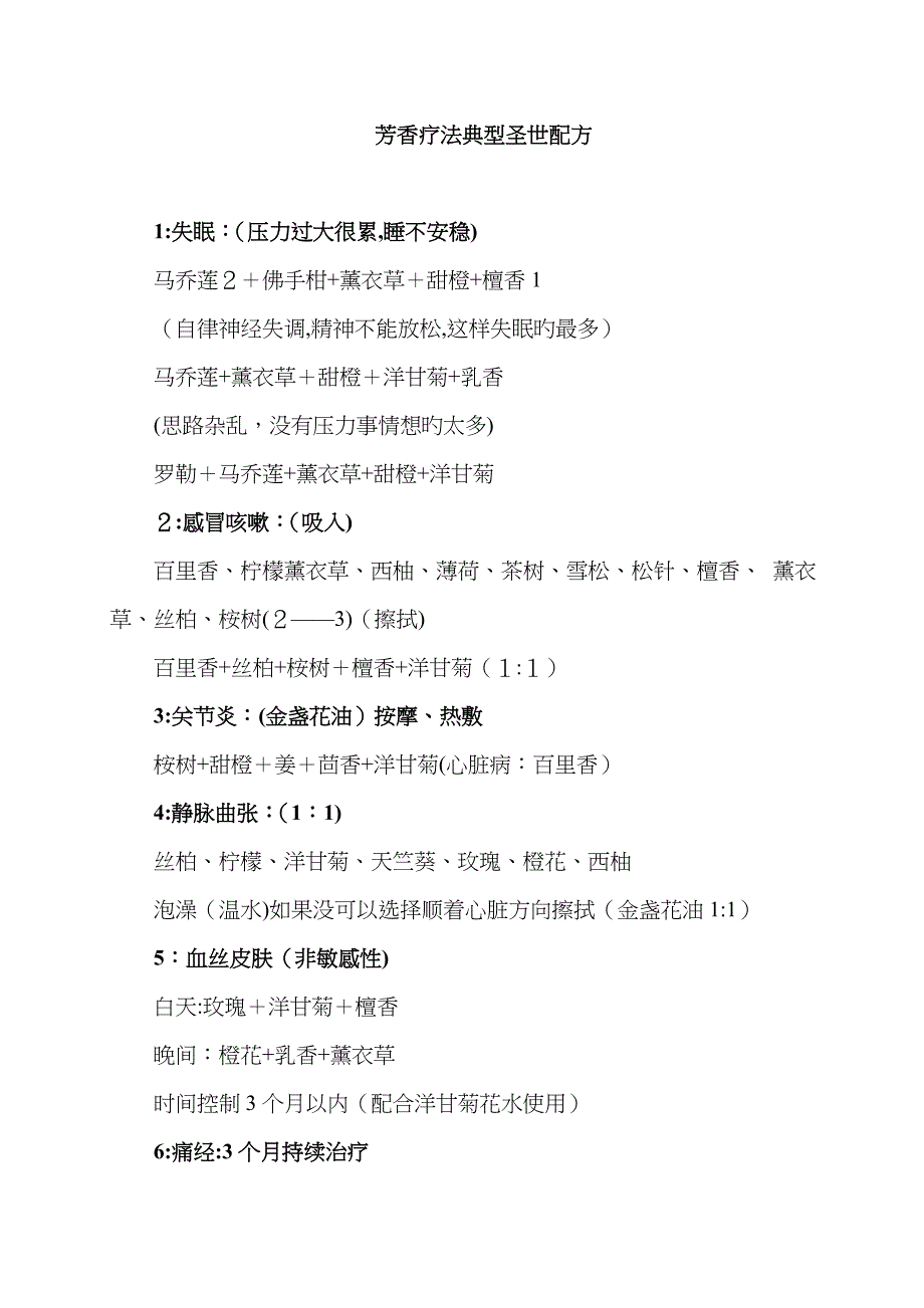 芳香疗法经典圣世配方_第1页