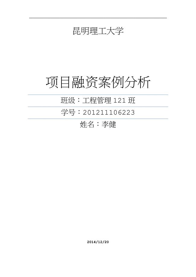 项目融资案例分析.doc