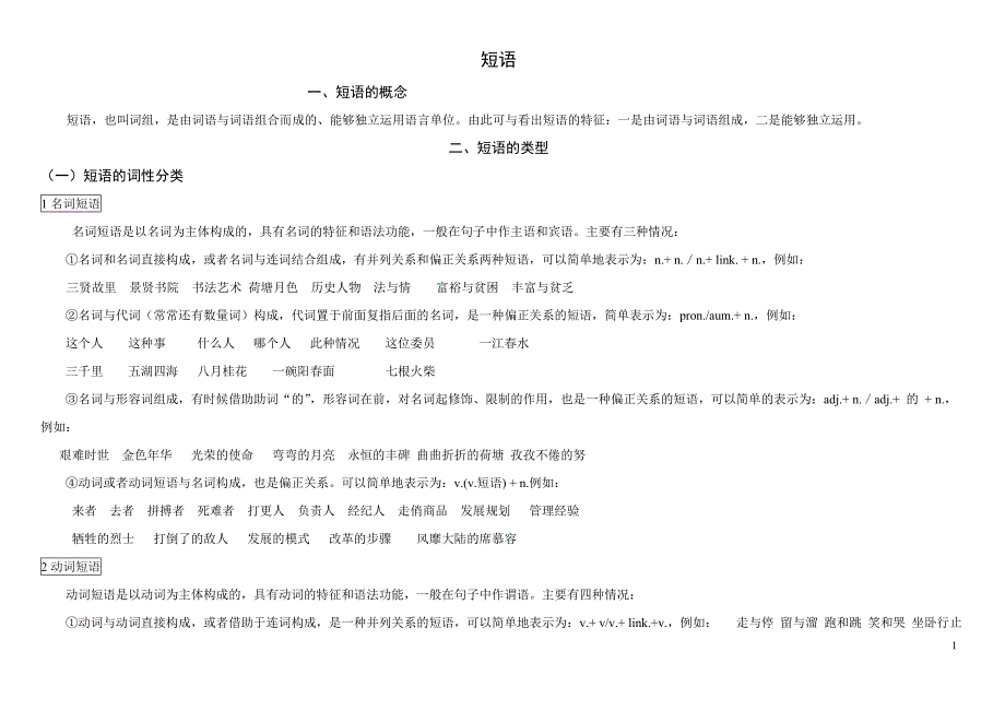 短语知识点总汇(精品)_第1页