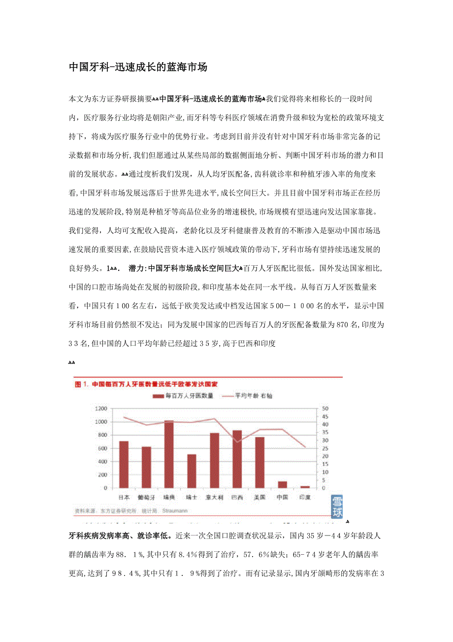 中国牙科-快速成长的蓝海市场_第1页