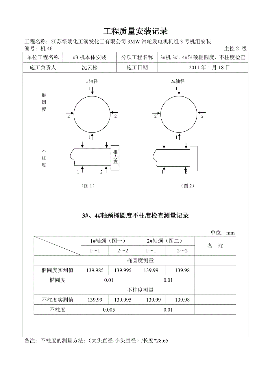 (完整word版)转子轴颈椭圆度、不柱度检查方法.doc_第1页