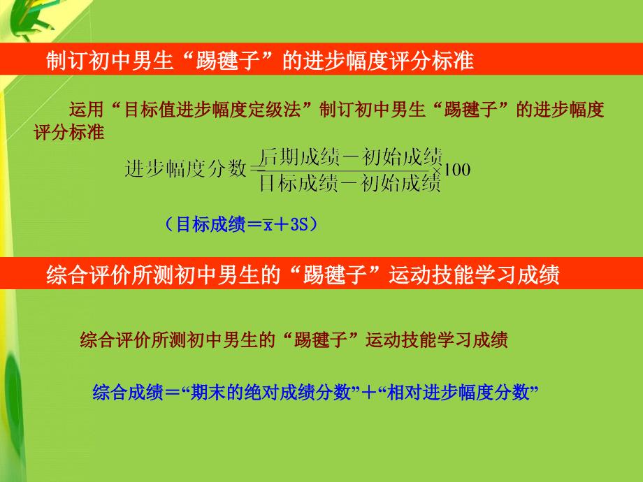 制订初中男生踢毽子绝对测试成绩的等级评价标准_第3页