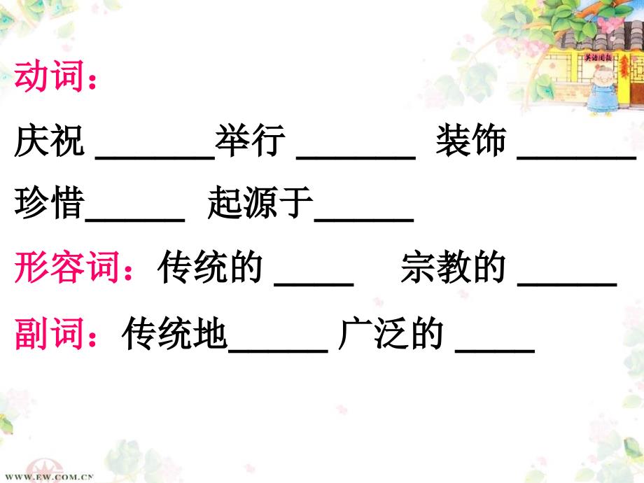 人教模块一Unit1节日写作词汇句型训练共14张PPT_第1页