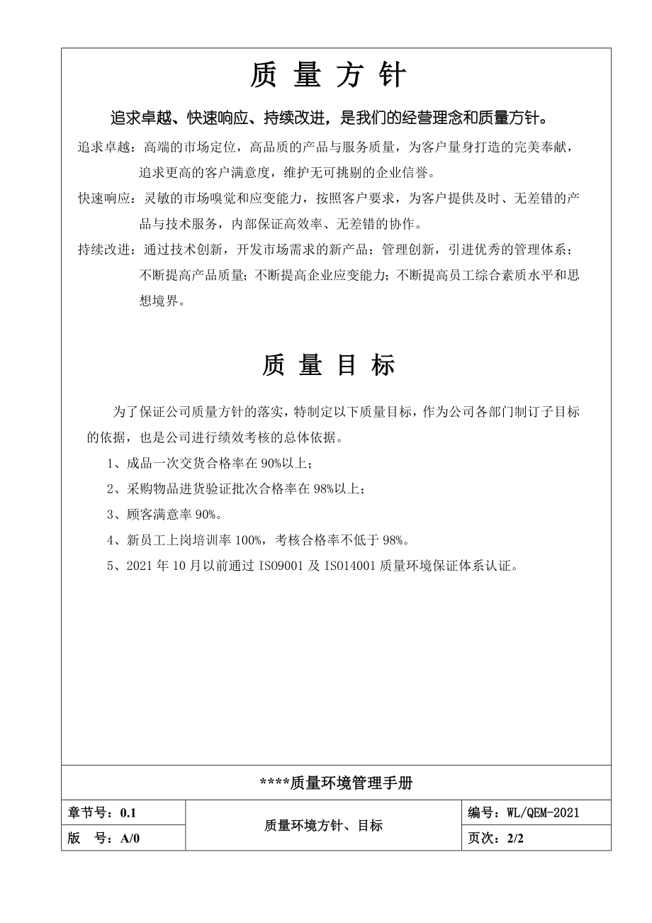 某公司质量环境管理手册_第4页