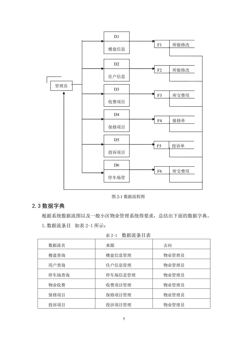 小区物业管理系统毕业论文_第5页