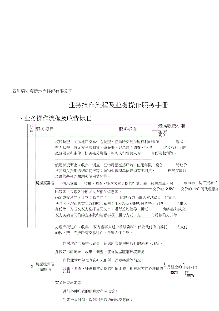 房地产中介服务项目及收费标准共4页_第1页