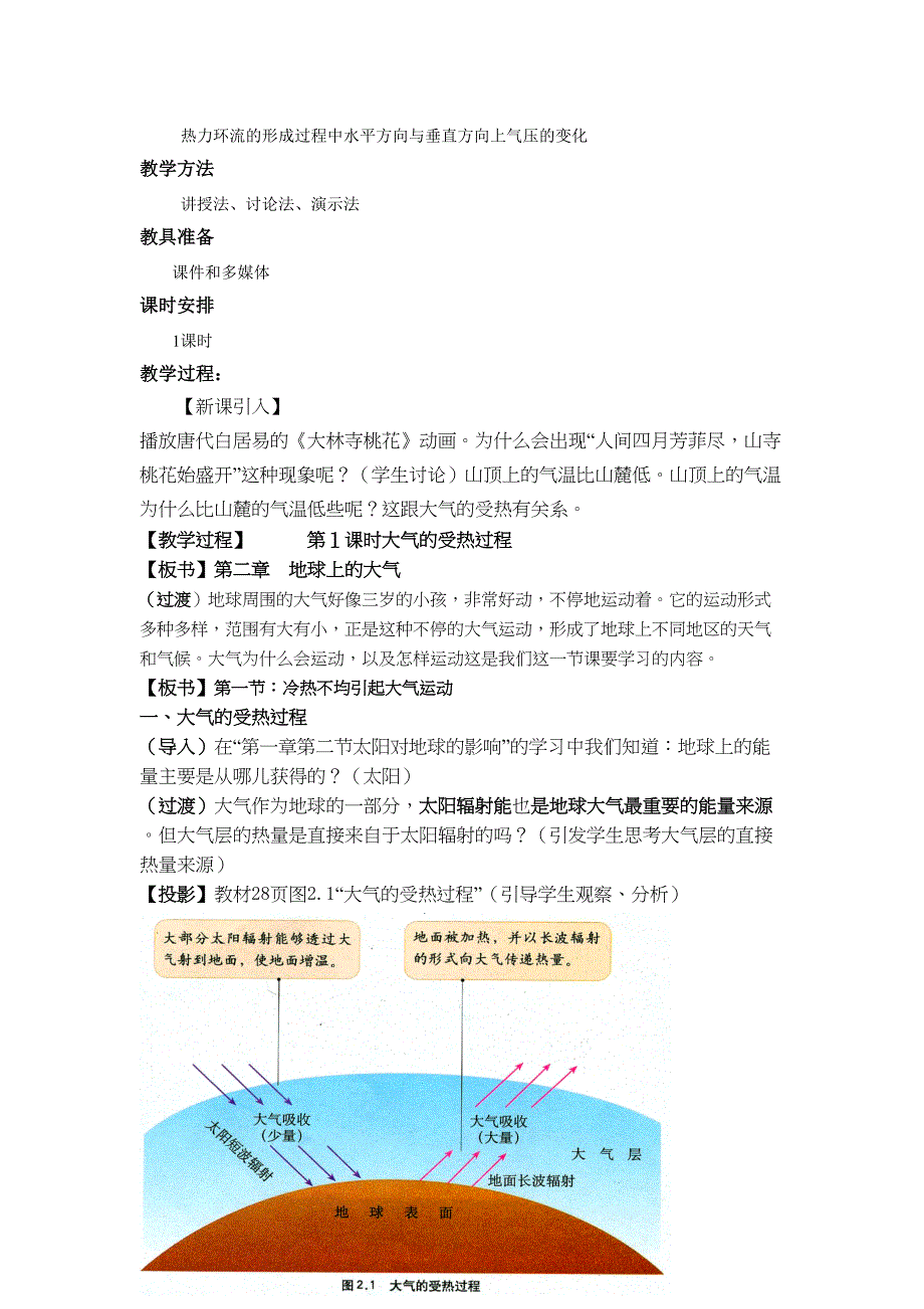 冷热不均引起大气运动教案教案剖析(DOC 14页)_第2页