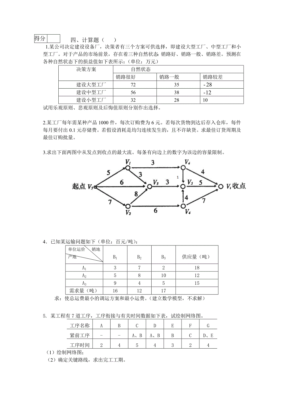 运筹学复习题2013_第3页