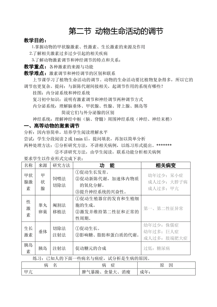 4.2动物生命活动的调节_第1页