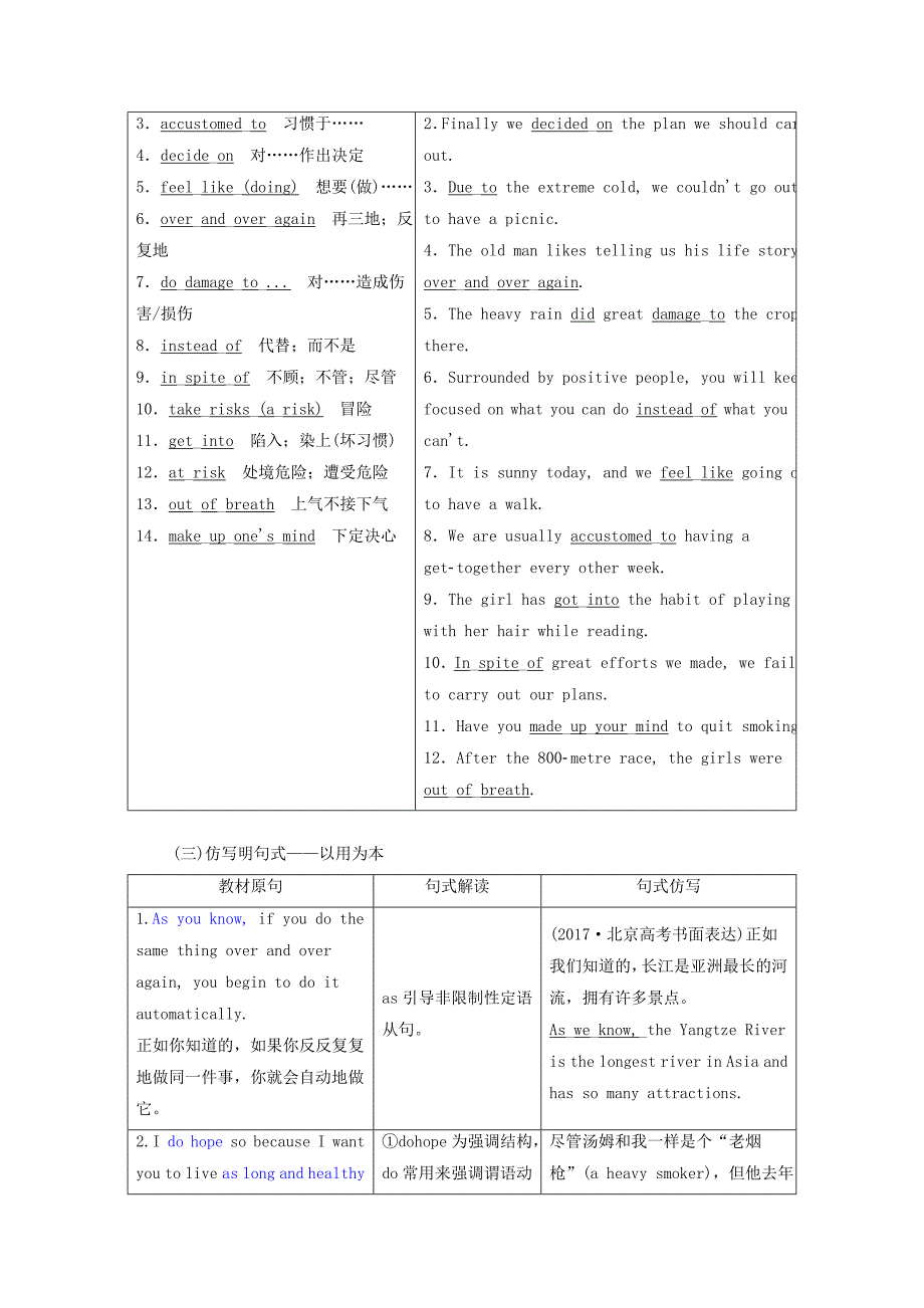 （新课改省份专用）2022高考英语大一轮复习 Unit 3 A healthy life教案（含解析）新人教版选修6_第3页