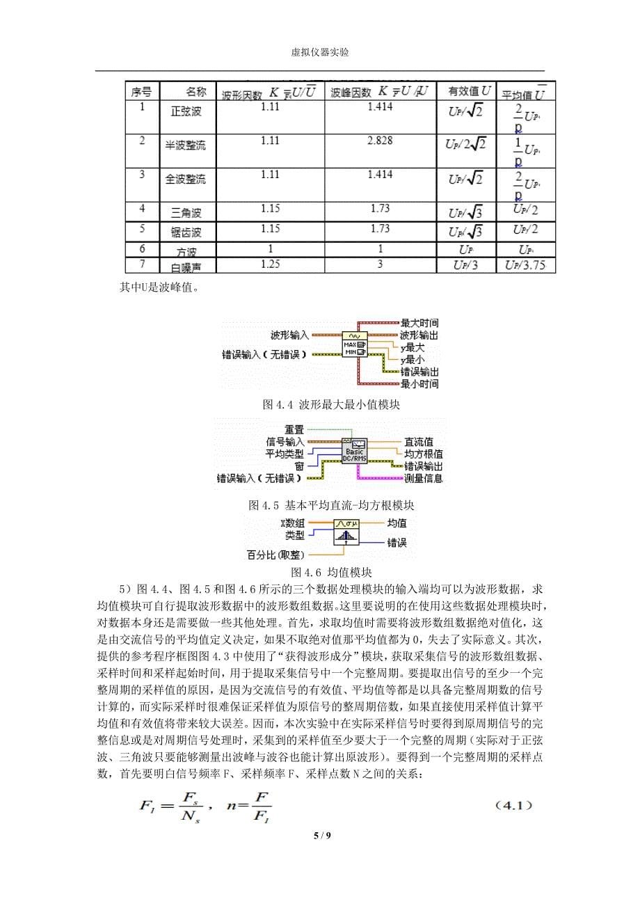 实验四虚拟电压表的设计和虚拟数字万用表的使用_第5页