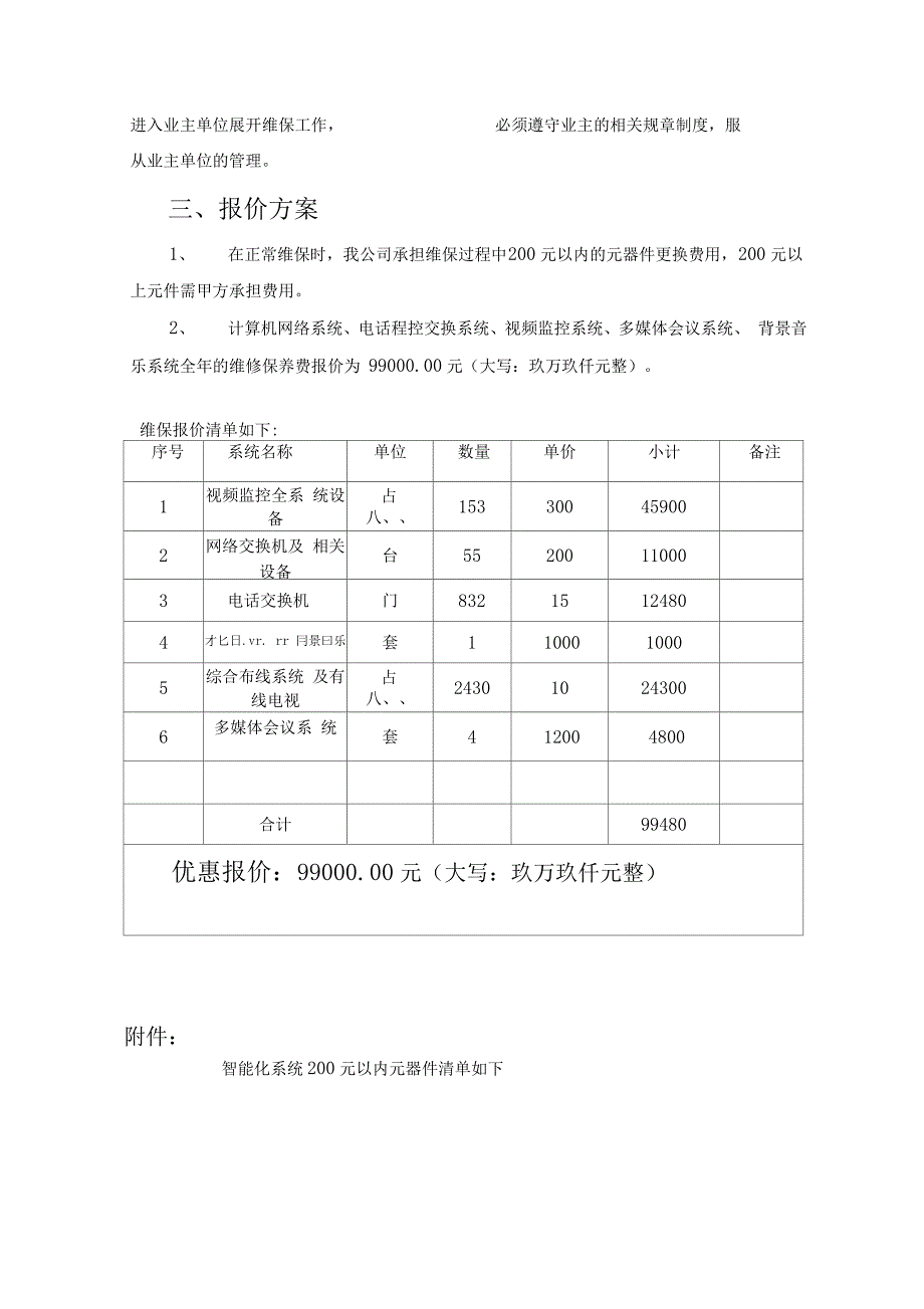 酒店弱电维保方案设计报价_第2页