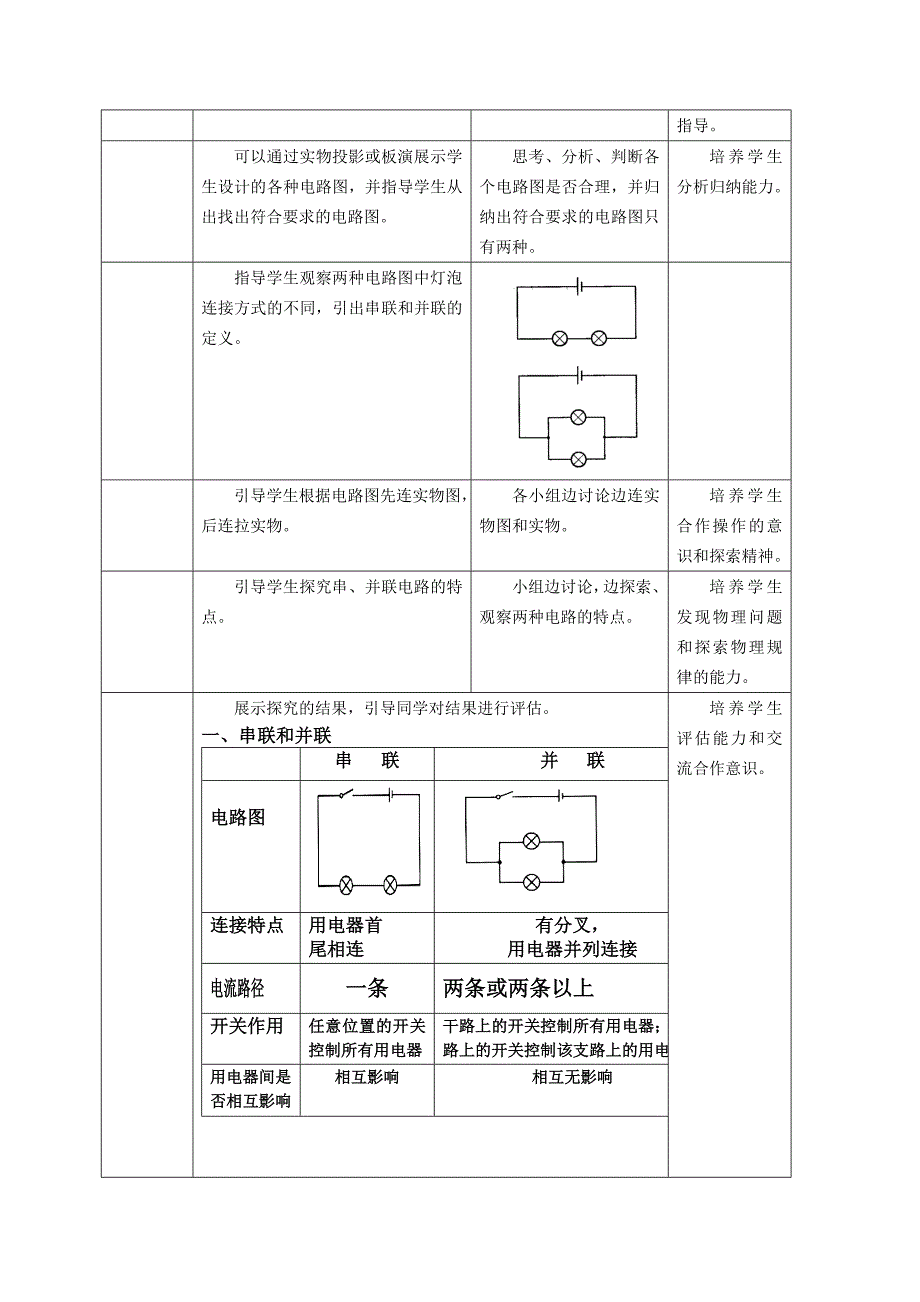 赫章县实验中学——赵永芳串联和并联观摩课、示范课教学设计.doc_第3页