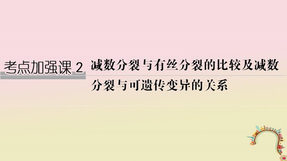 生物第五单元 细胞的生命历程 加强课2 减数分裂与有丝分裂的比较及减数分裂与可遗传变异的关系创新备考 中图版_第1页