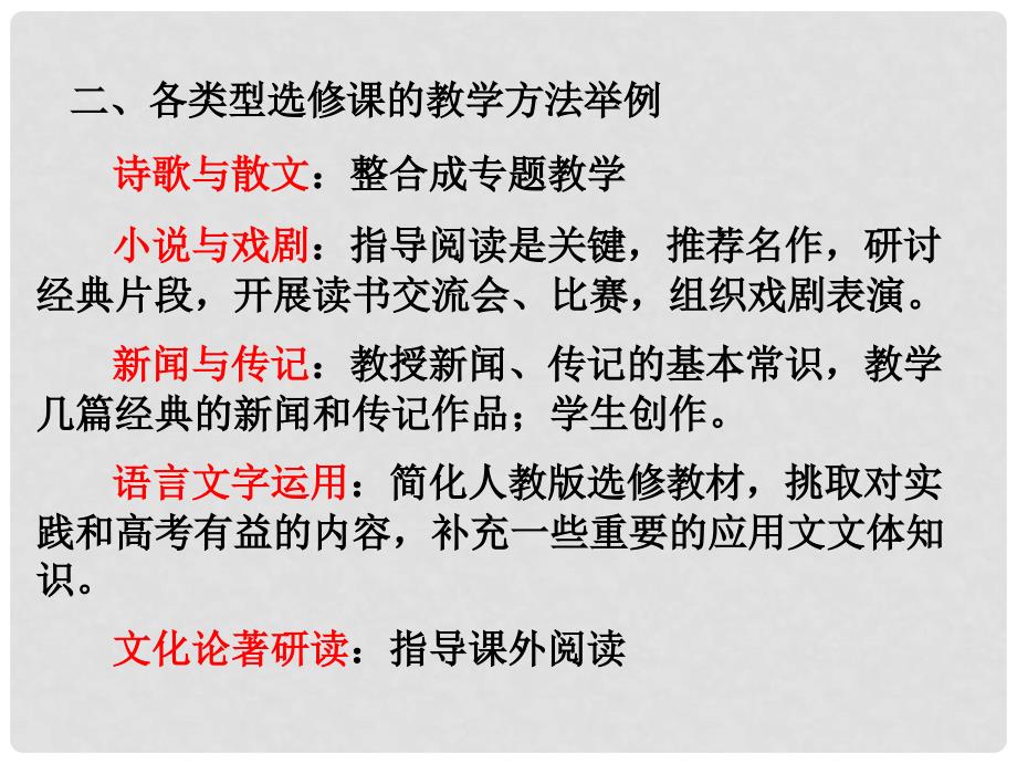 广西平南县六陈高级中学高二语文 课教学的思考1课件 新人教版_第2页