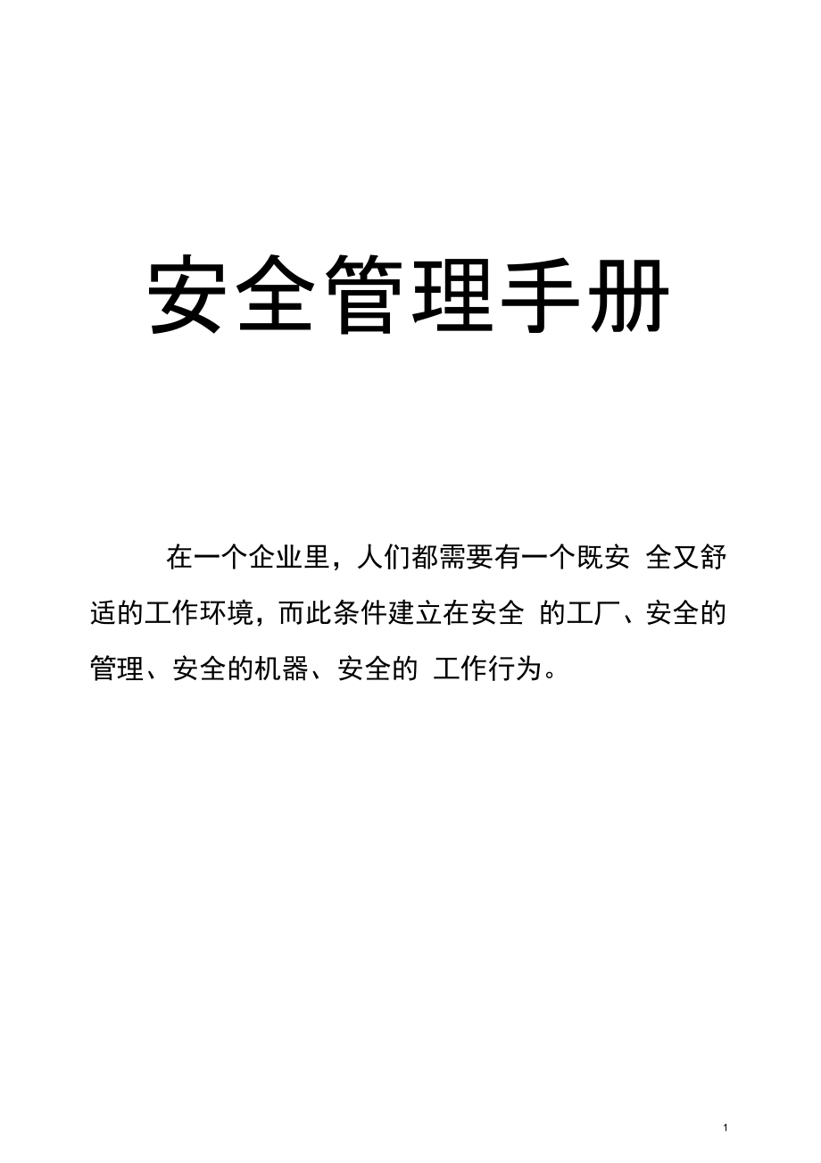 某公司安全管理手册_第1页