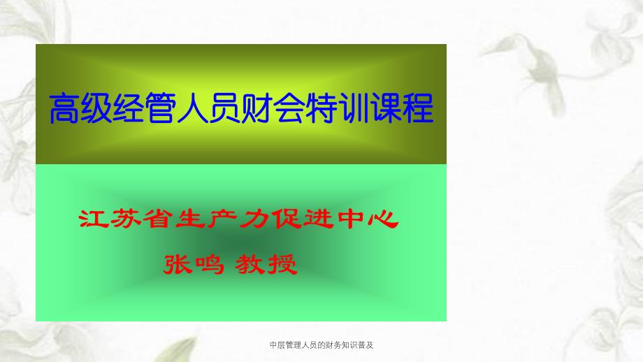 中层管理人员的财务知识普及课件_第1页